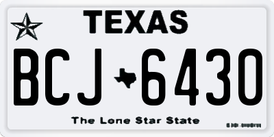 TX license plate BCJ6430