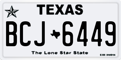 TX license plate BCJ6449