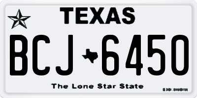 TX license plate BCJ6450