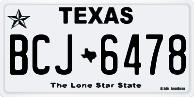 TX license plate BCJ6478
