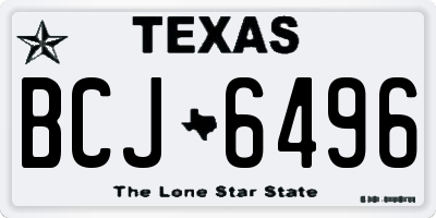 TX license plate BCJ6496
