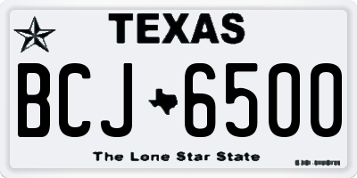 TX license plate BCJ6500