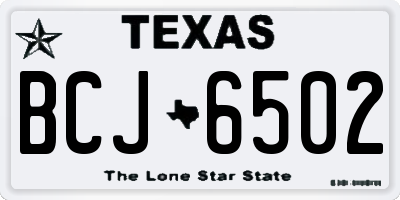 TX license plate BCJ6502
