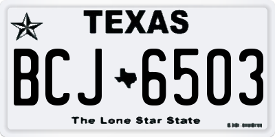 TX license plate BCJ6503