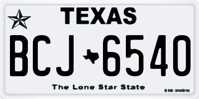 TX license plate BCJ6540