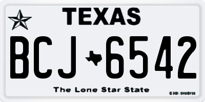 TX license plate BCJ6542