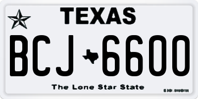TX license plate BCJ6600