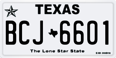 TX license plate BCJ6601