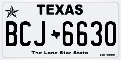 TX license plate BCJ6630