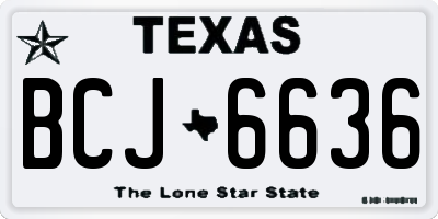 TX license plate BCJ6636