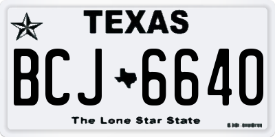 TX license plate BCJ6640