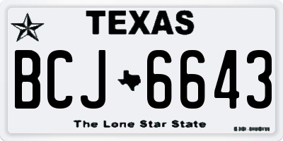 TX license plate BCJ6643
