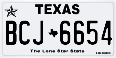 TX license plate BCJ6654