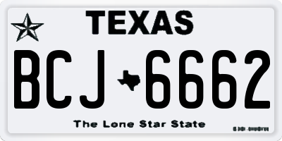 TX license plate BCJ6662