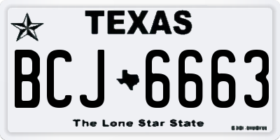 TX license plate BCJ6663