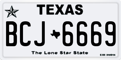 TX license plate BCJ6669