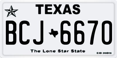 TX license plate BCJ6670