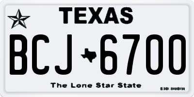 TX license plate BCJ6700