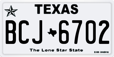 TX license plate BCJ6702