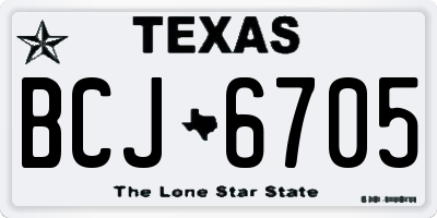 TX license plate BCJ6705
