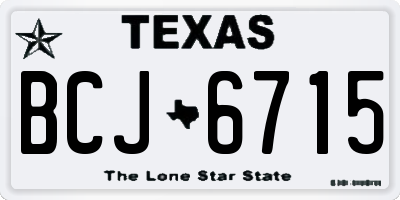 TX license plate BCJ6715