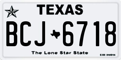TX license plate BCJ6718