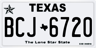 TX license plate BCJ6720
