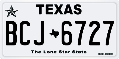TX license plate BCJ6727