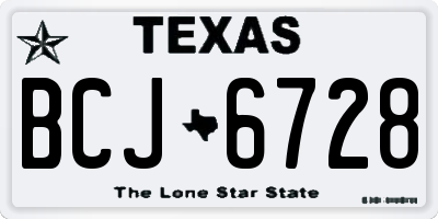 TX license plate BCJ6728