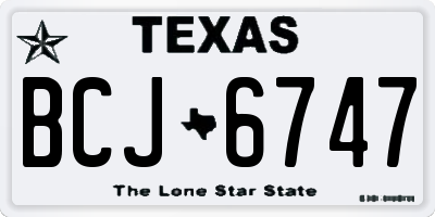 TX license plate BCJ6747