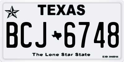 TX license plate BCJ6748