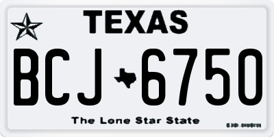 TX license plate BCJ6750