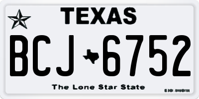 TX license plate BCJ6752