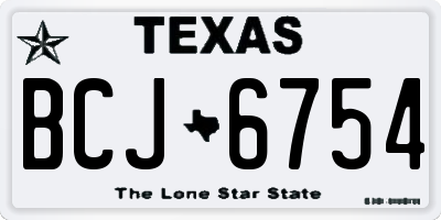 TX license plate BCJ6754