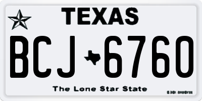TX license plate BCJ6760
