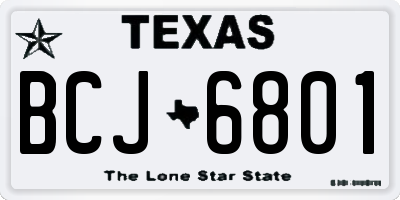 TX license plate BCJ6801