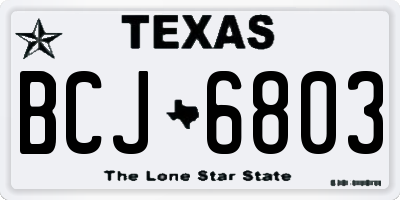 TX license plate BCJ6803
