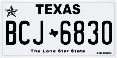 TX license plate BCJ6830