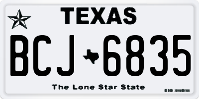 TX license plate BCJ6835