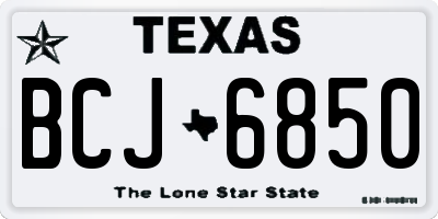 TX license plate BCJ6850