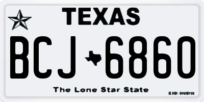 TX license plate BCJ6860