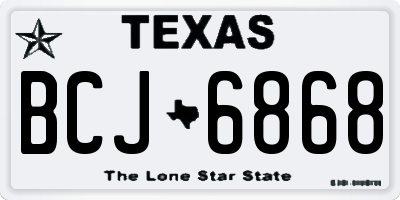 TX license plate BCJ6868
