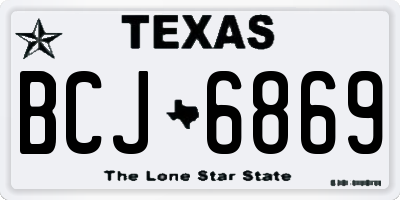 TX license plate BCJ6869