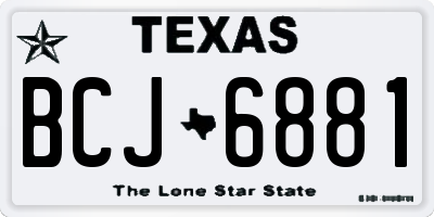 TX license plate BCJ6881