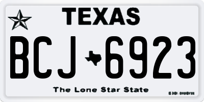 TX license plate BCJ6923