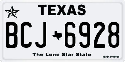 TX license plate BCJ6928