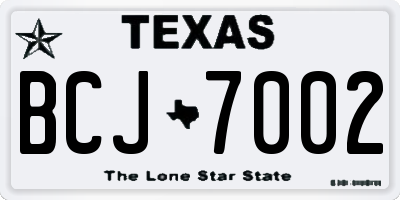 TX license plate BCJ7002