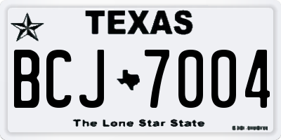 TX license plate BCJ7004