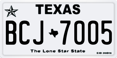 TX license plate BCJ7005