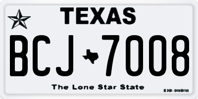 TX license plate BCJ7008